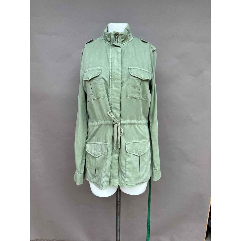 Celebrity Pink Utility Jacket L Womens Military Green Cargo Pockets Full Zip